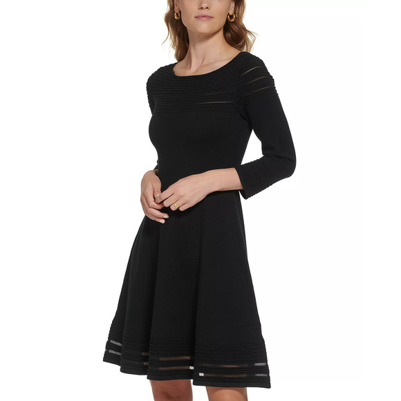 JESSICA HOWARD Women's Mesh-Striped-Trim Dress | SMALL - Picture 1 of 3